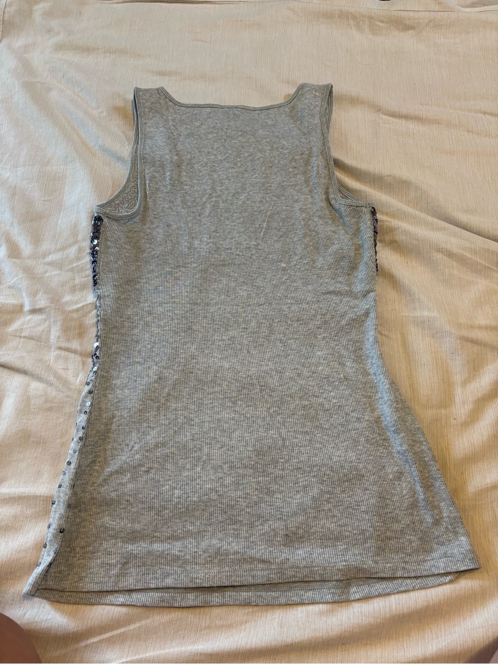 Express Silver Sequin Ombre Scoop Tank - Picture 3 of 3